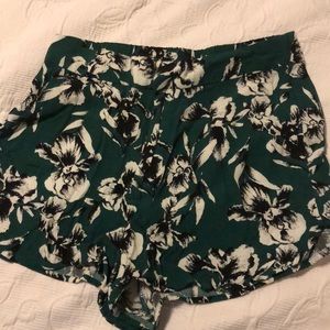 Green Printed Shorts